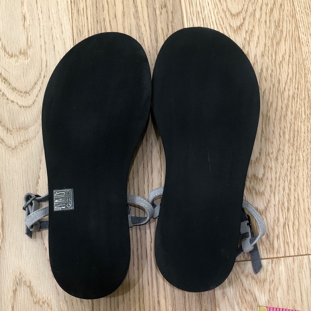 SOLD Lofina Strappy Platform Sandals Gray Suede - Picture 10 of 12